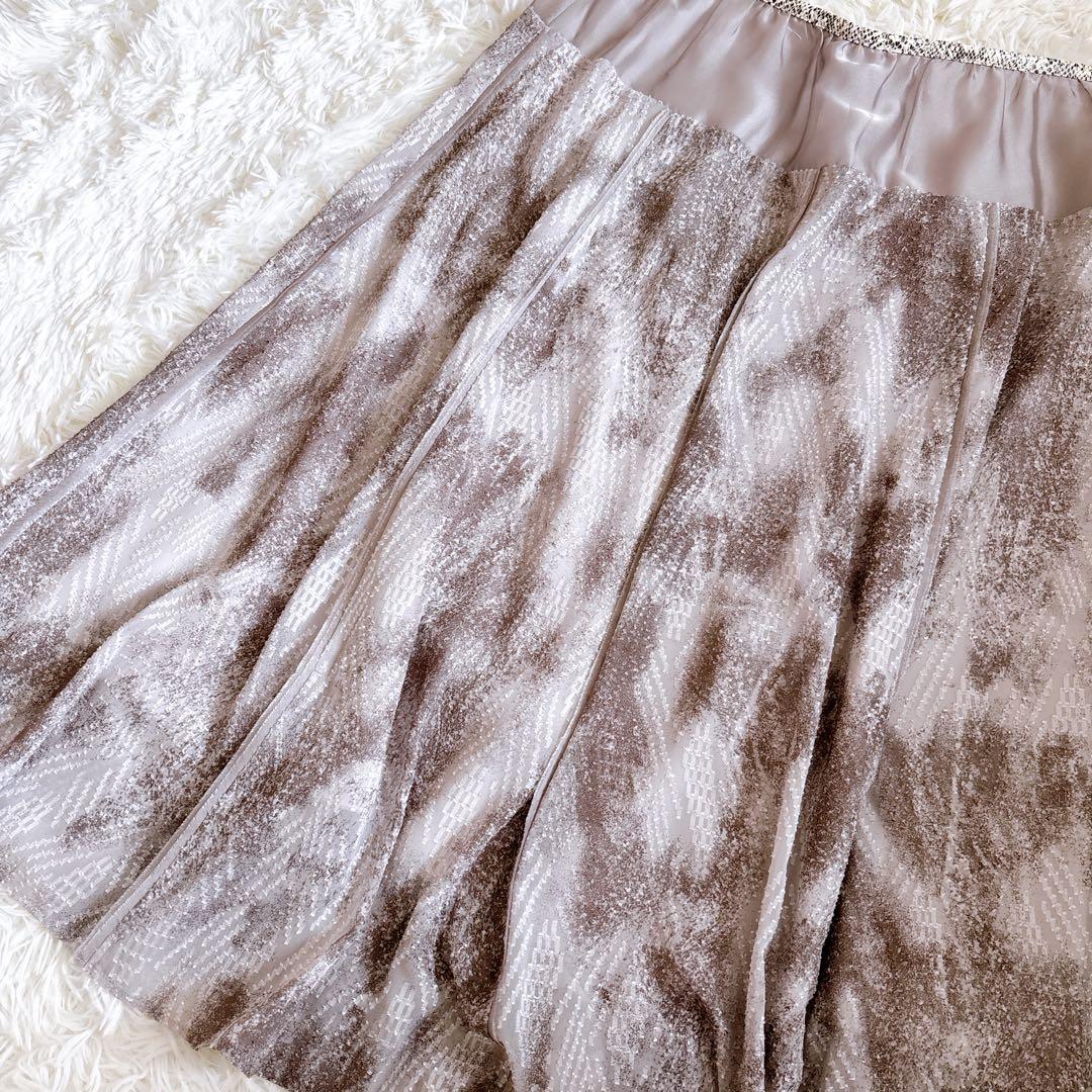 【極美品】 MORABITO モラビト 総柄フレアスカート パイソン 日本製 M