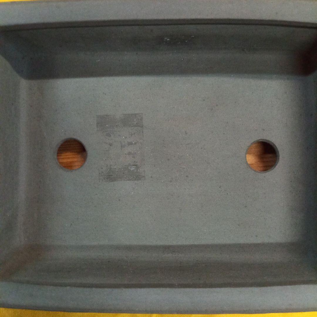 015.【寿悦】烏泥/外縁長方鉢/ミニ盆栽鉢/木箱付き