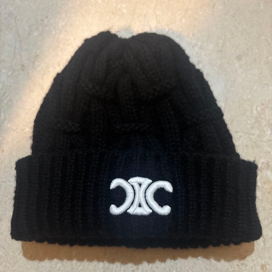 1点限り 早いもの勝ち セリーヌ 刺繍ロゴ ニット帽 ビーニー