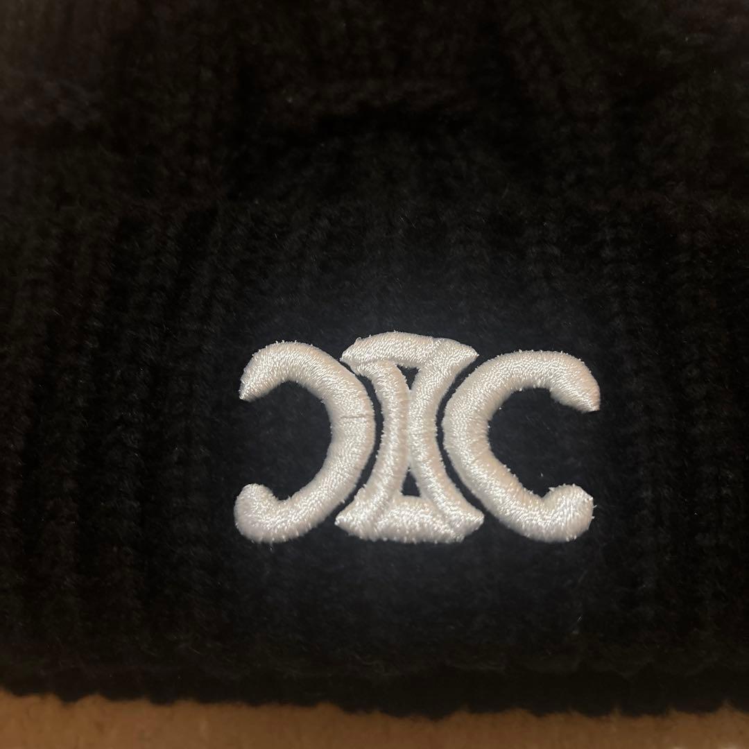 1点限り 早いもの勝ち セリーヌ 刺繍ロゴ ニット帽 ビーニー