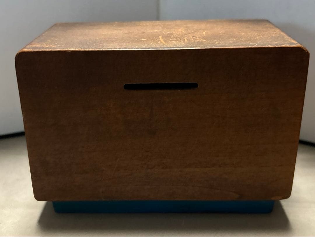 当時物 レトロ ビンテージ 真空管ラジオ型 木製貯金箱 希少