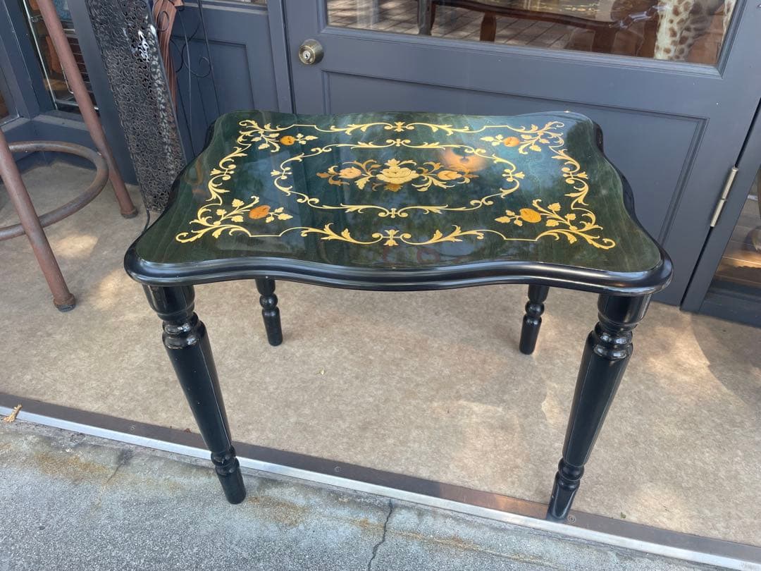 B7055【象嵌】サイドテーブル アンティーク 花台