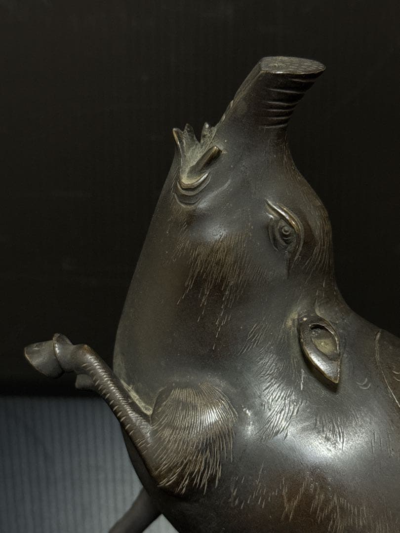 江戸期 古銅 極上 細密造形美 猪型 香炉