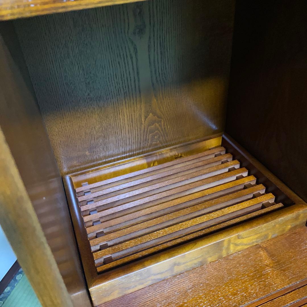 茶箪笥　和風収納棚 ガラス扉付き　アンティーク風　高さ約120㎝