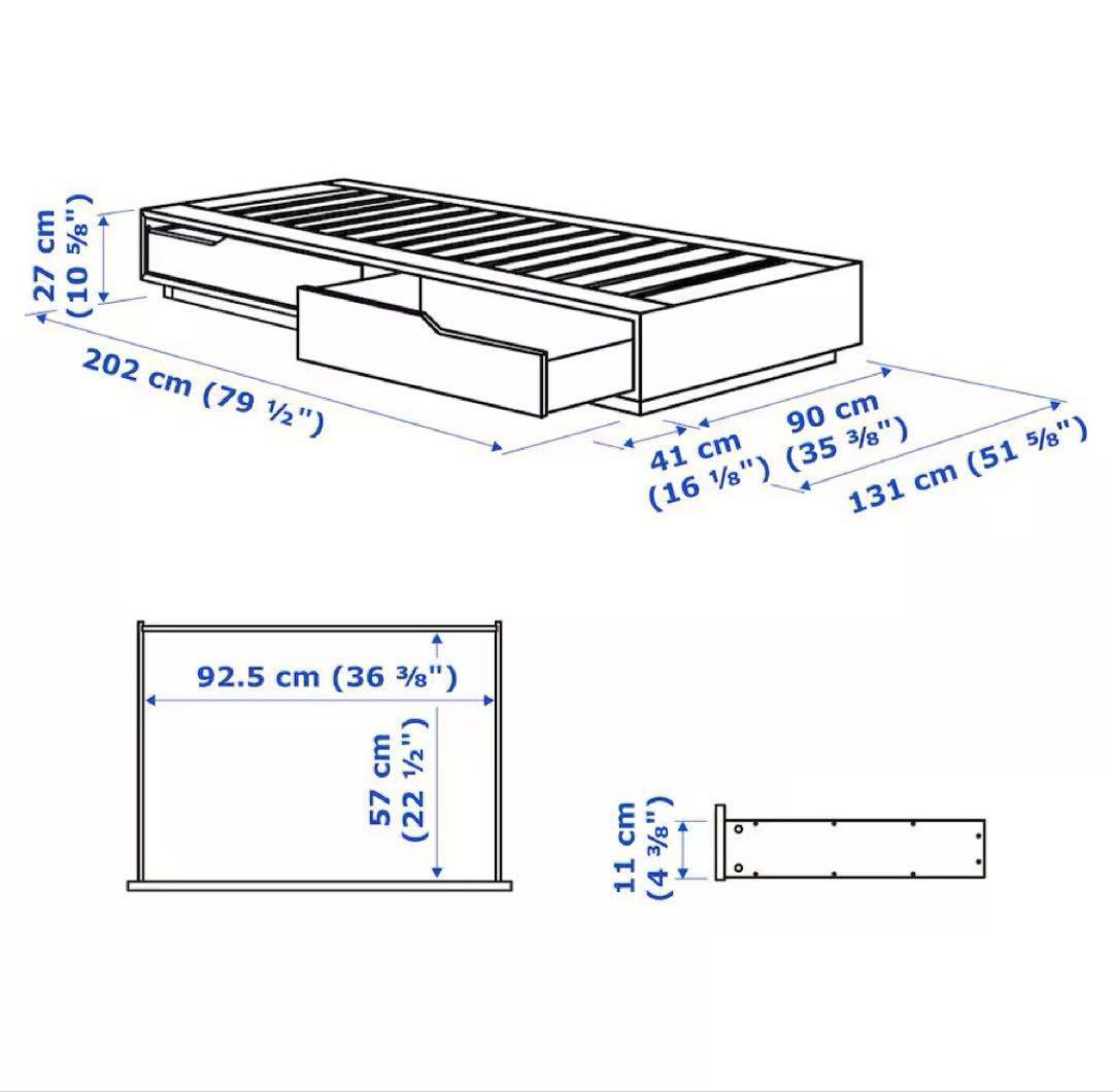 IKEA MANDAL マンダール ベッドフレーム　シングル　イケア