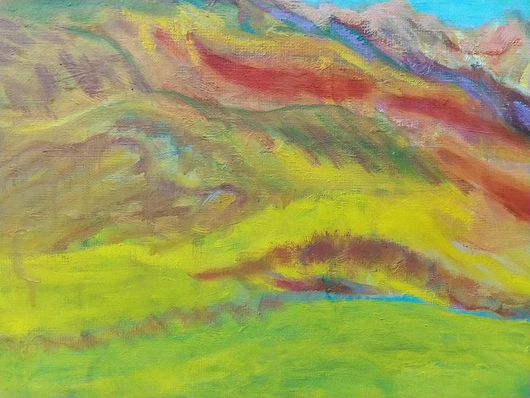 絵画「安達太良山」 P8 油絵