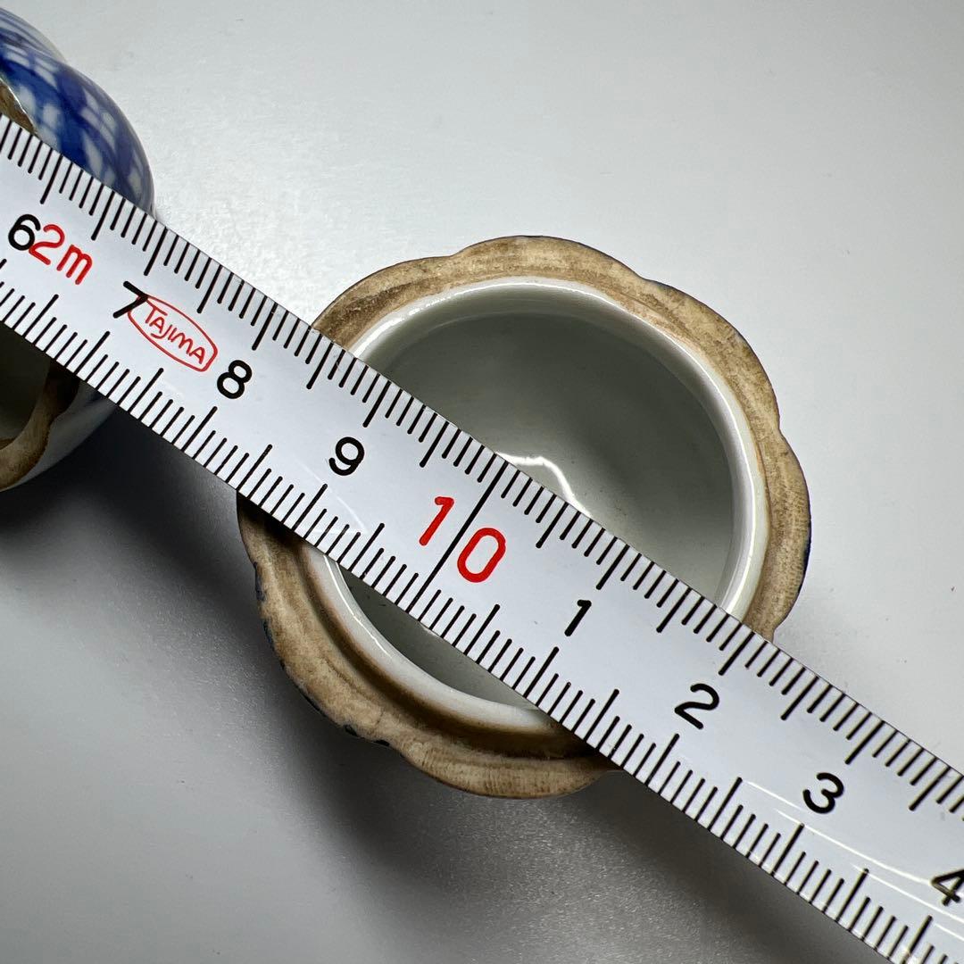 中国古玩　五良大甫呉祥瑞造　丸紋香合　木箱付　高さ約6㎝　東Y8-0109☆2F