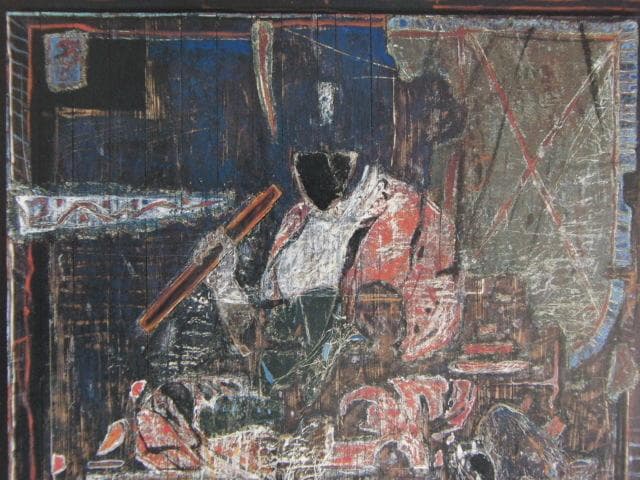 岡村桂三郎、【盲目と鼓動】、希少な額装用画集より、新品額装付、状態良好