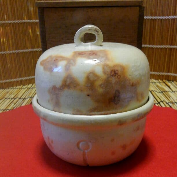 江戸期　鈴形菓子器　楽印　共箱