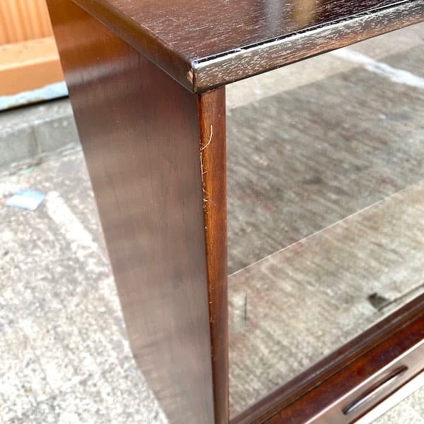 イギリスビンテージ　ガラスキャビネット　ブックシェルフ　サイドボード