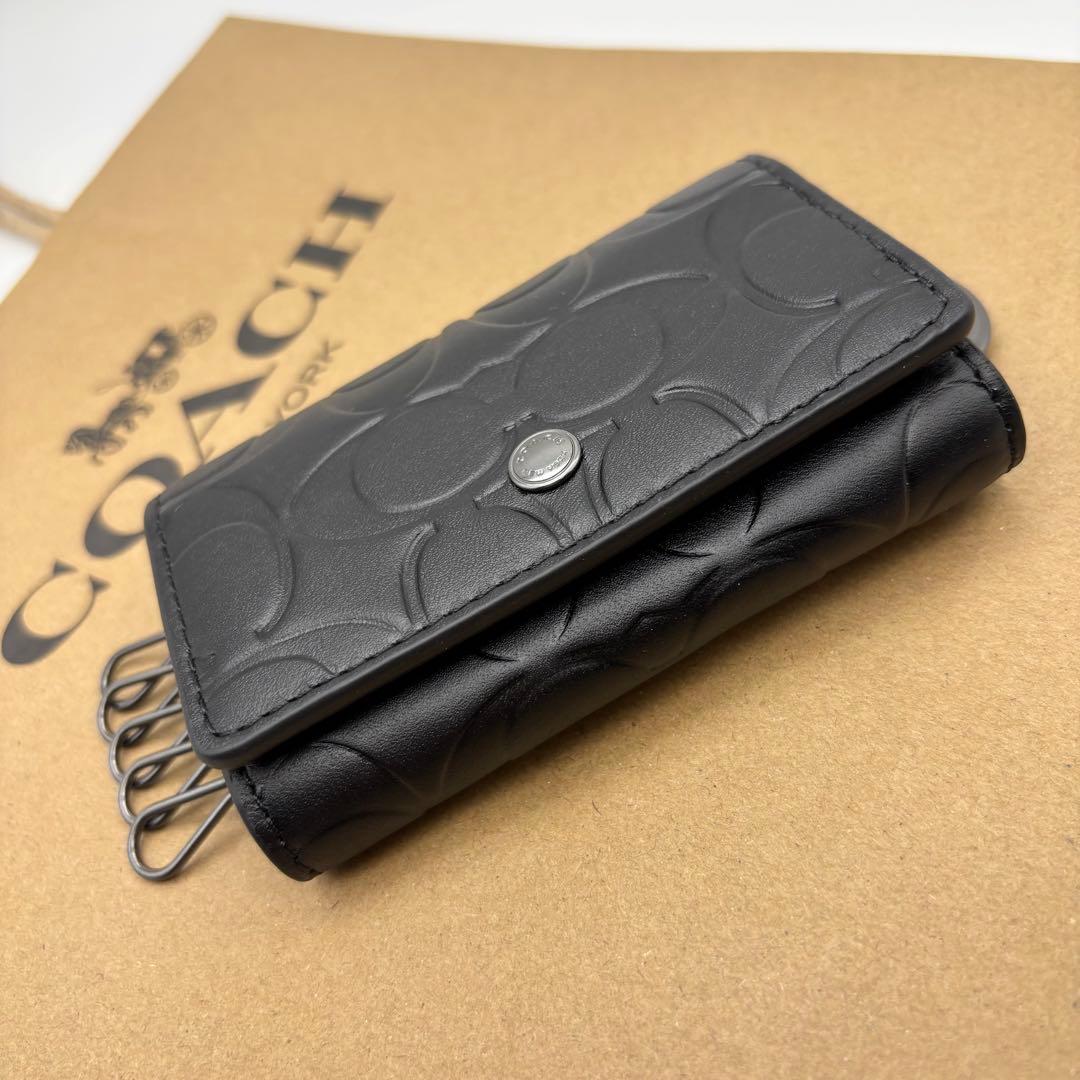 【COACH☆新品】ファイブ リング キー ケース・シグネチャー レザー