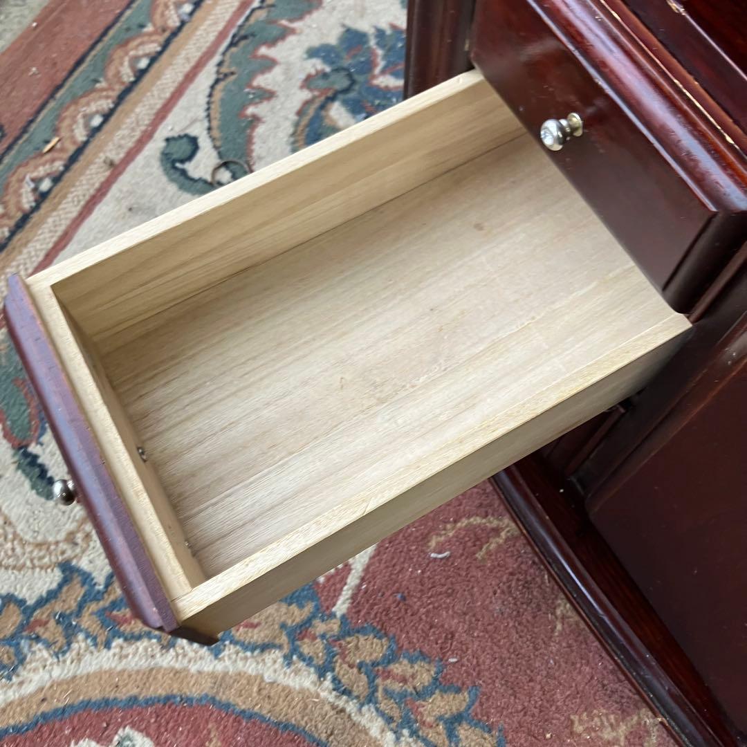 昭和レトロ 多数収納 木製 ナイトテーブル サイドテーブルワゴン キャスター付き