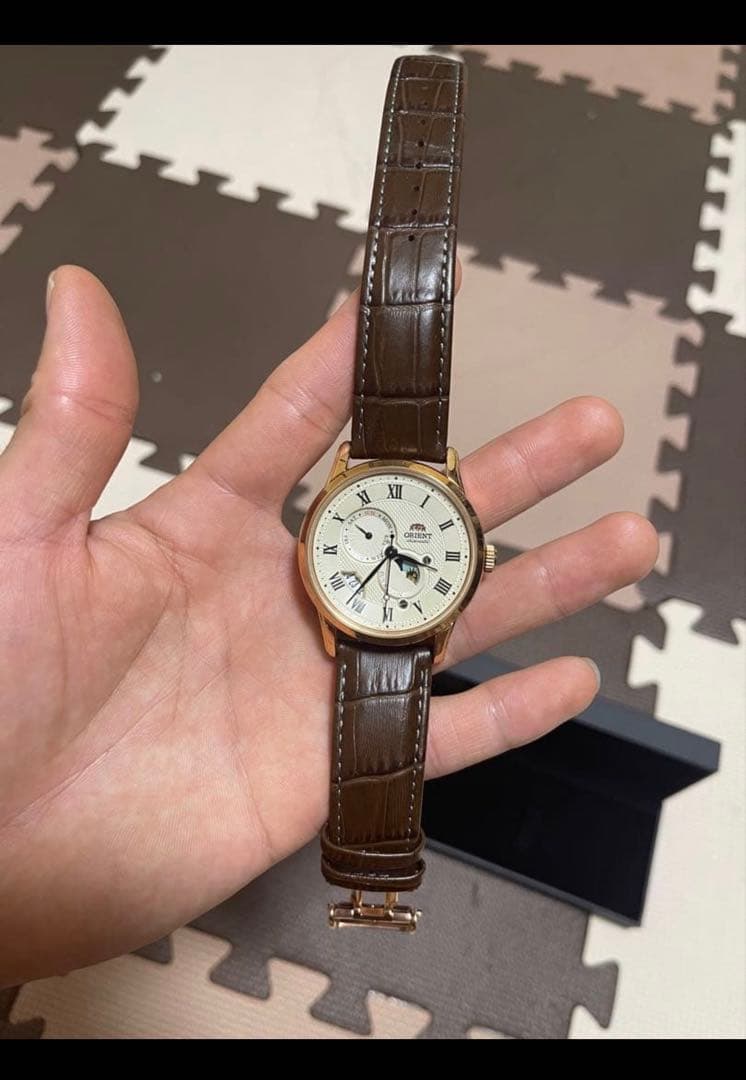 ORIENT SUN&MOON 自動巻き 腕時計 ゴールド/ブラウン