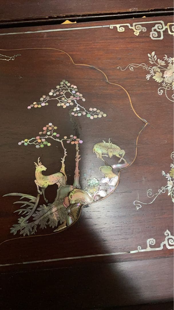 唐物　中国美術　時代　螺鈿象嵌　細工象嵌　螺鈿テーブル　華道具　香道具　古美術
