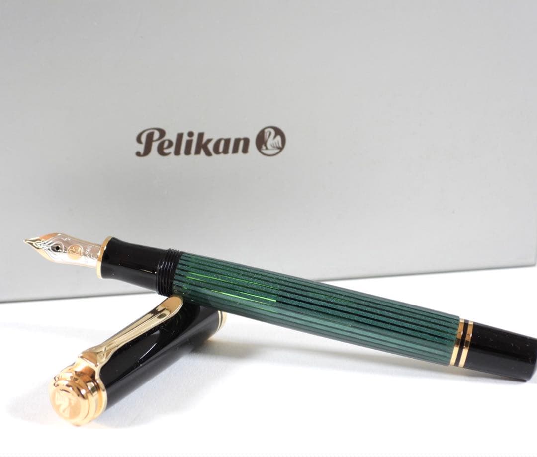 Pelican K14 万年筆 スーべレーン 緑縞 F 14C-585