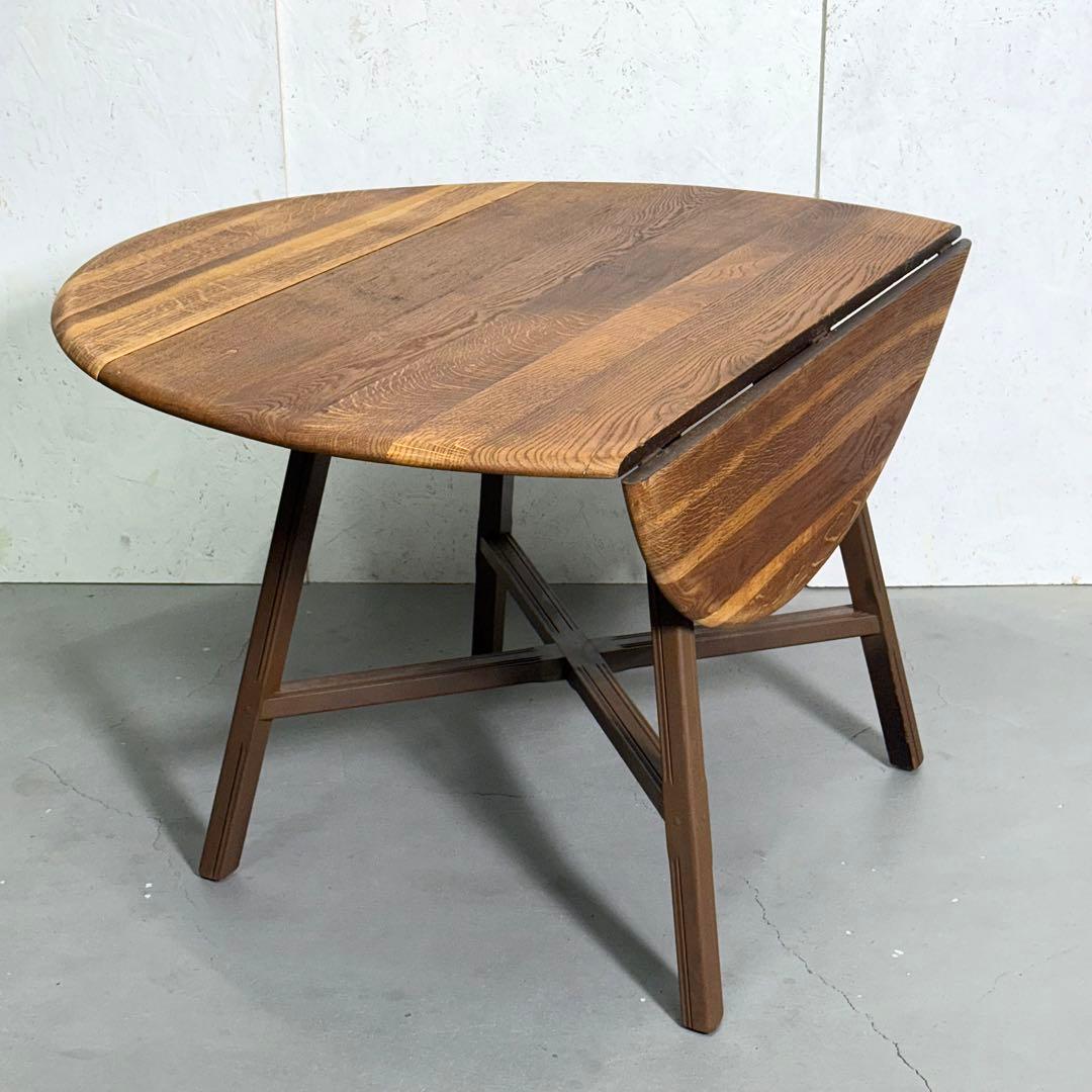 ERCOL(アーコール) /ラウンド　ドロップリーフテーブル (2)