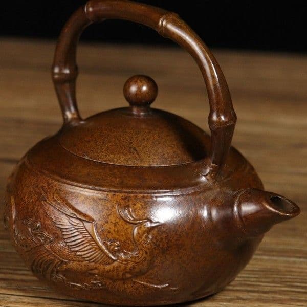 銅龍鳳徳利 茶壺 茶器 茶道具 煎茶道具 装飾品 工芸品 置物