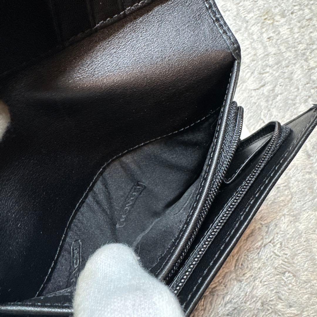 【未使用】COACH コーチ 二つ折り財布 シグネチャー ブラック