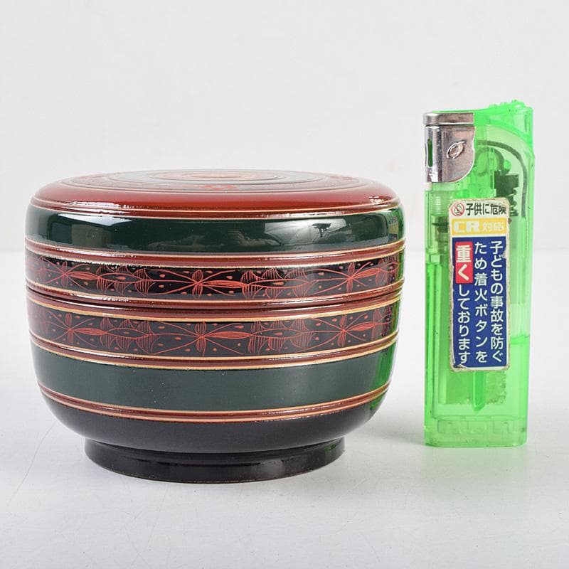 茶道具　塗師　中林香雪作　即中斎好　唐物写　独楽平棗　共箱　M　R9309