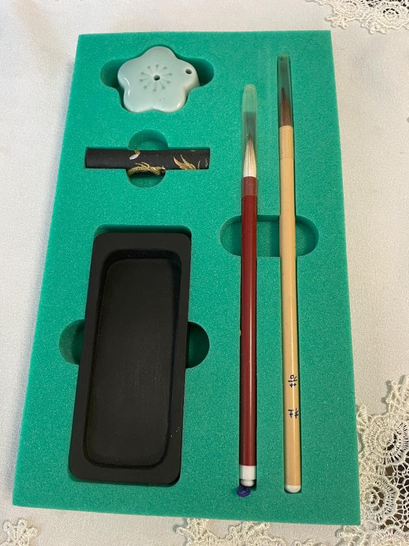 未使用 硯箱 天然木漆器 黒鉄仙蒔絵