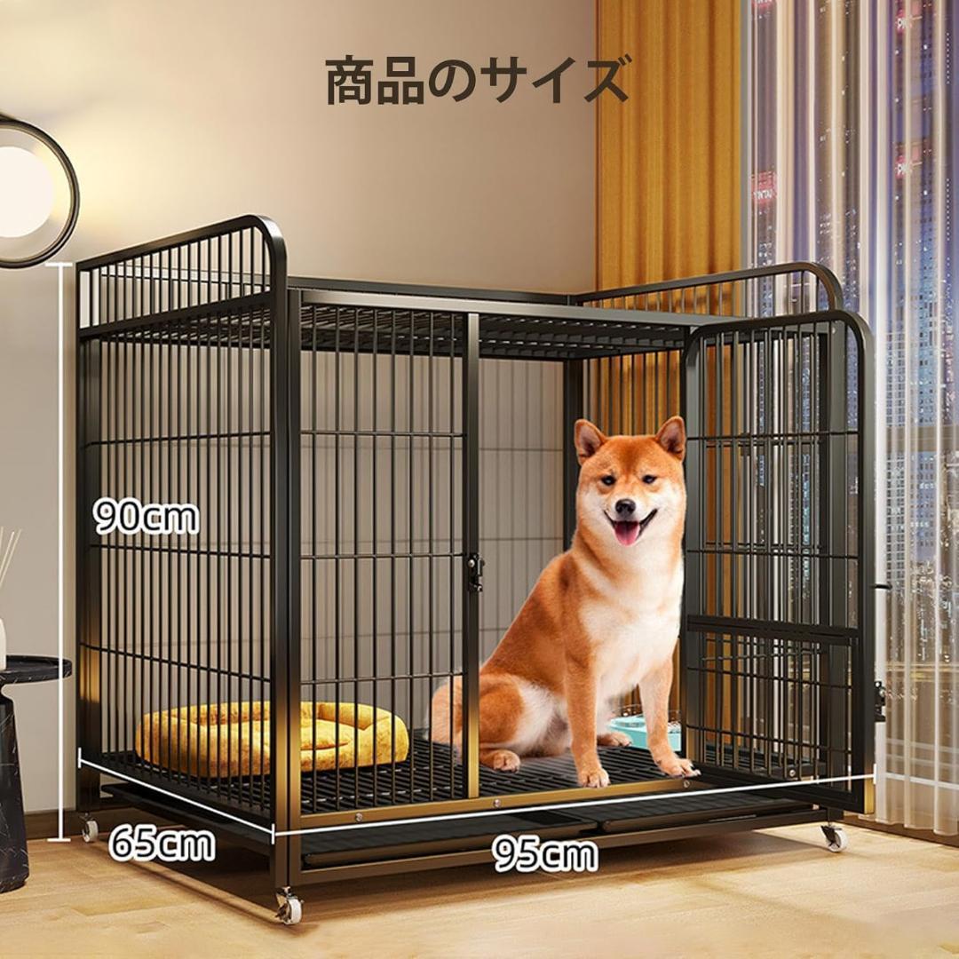犬 ゲージ 屋根付き サークル ベーシック ペットケージ 金属材料 プッシュプル
