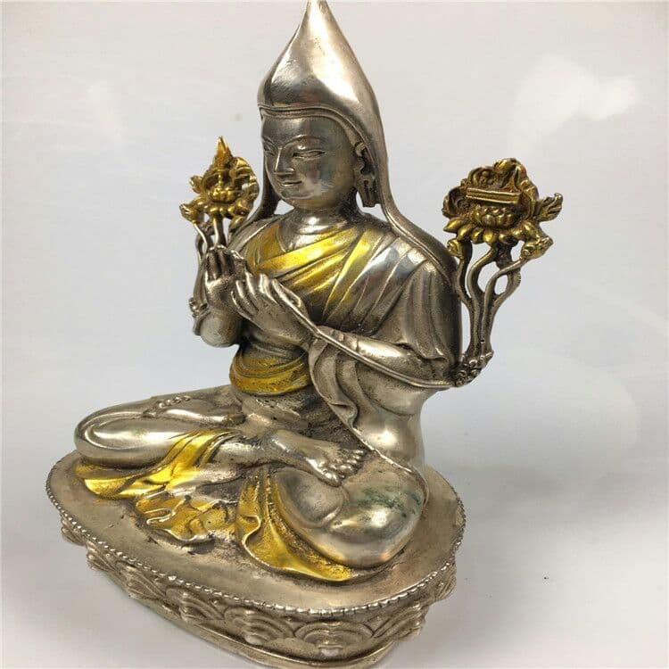 古玩芸品白銅宗喀巴仏像置物インテリア置物