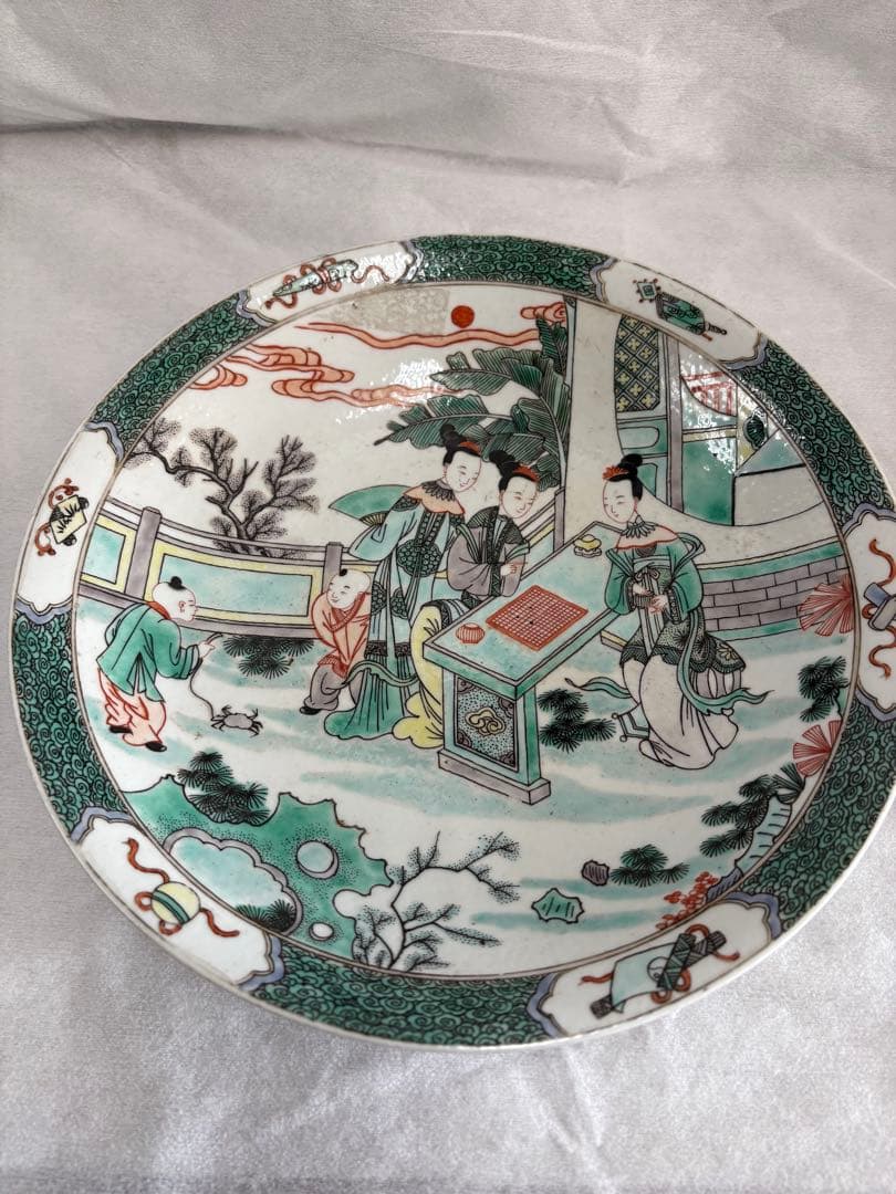 中国伝統美術　観賞用皿　大皿　工芸品　古玩《最終値下げ》