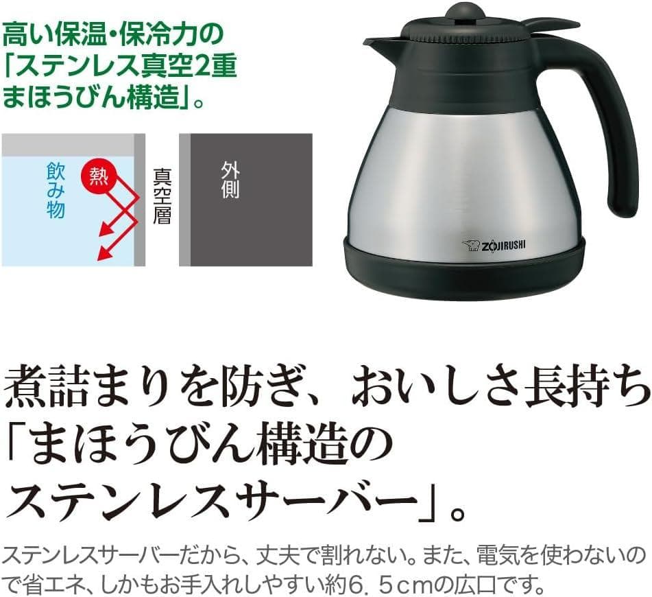象印 全自動コーヒーメーカー・ステンレスサーバー付 EC-RT40-BA