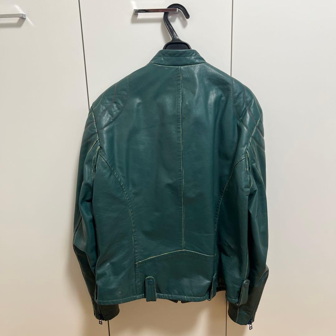 schott ショット　シングルライダース　レザージャケット　L グリーン