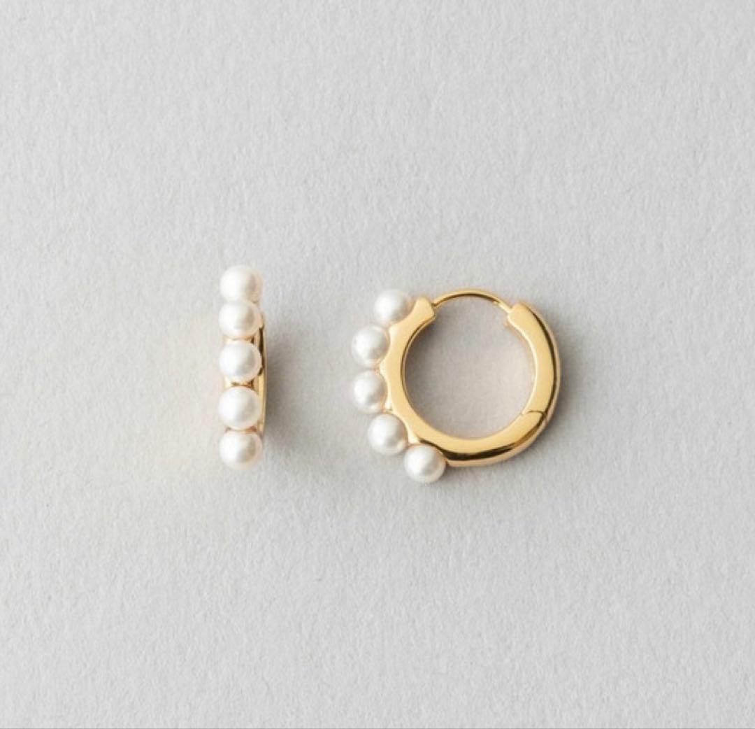 Jouete パール付きフープピアス