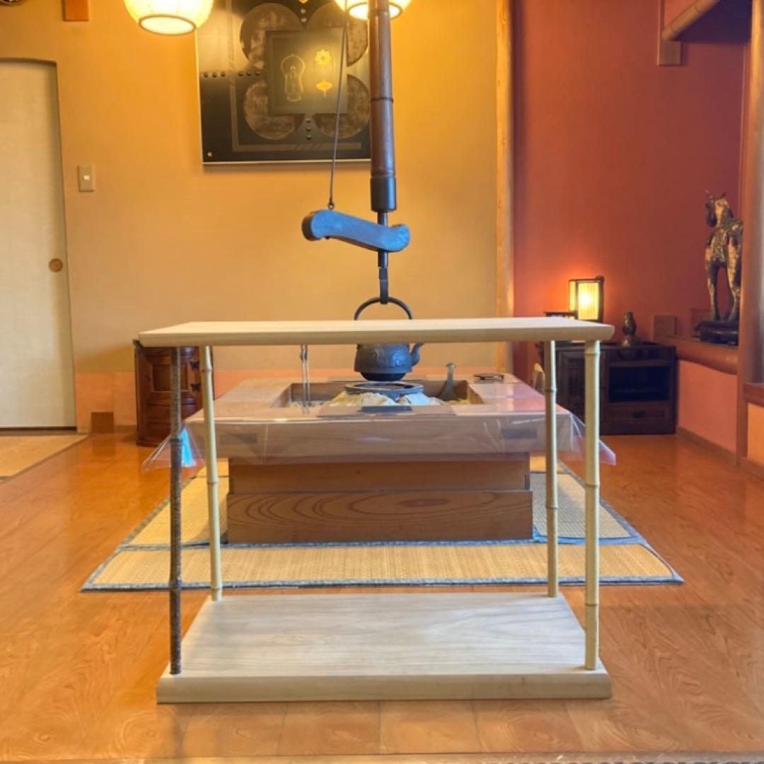 竹台子 行台子 東斉作 利休好 飾り棚 台 木製 組立式 和風 茶道具 レトロ