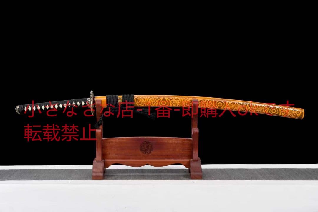 銅装模様鋼四葉草紋侍刀【金蛇妖刀】武具　刀装具　日本刀　模造刀 居合刀