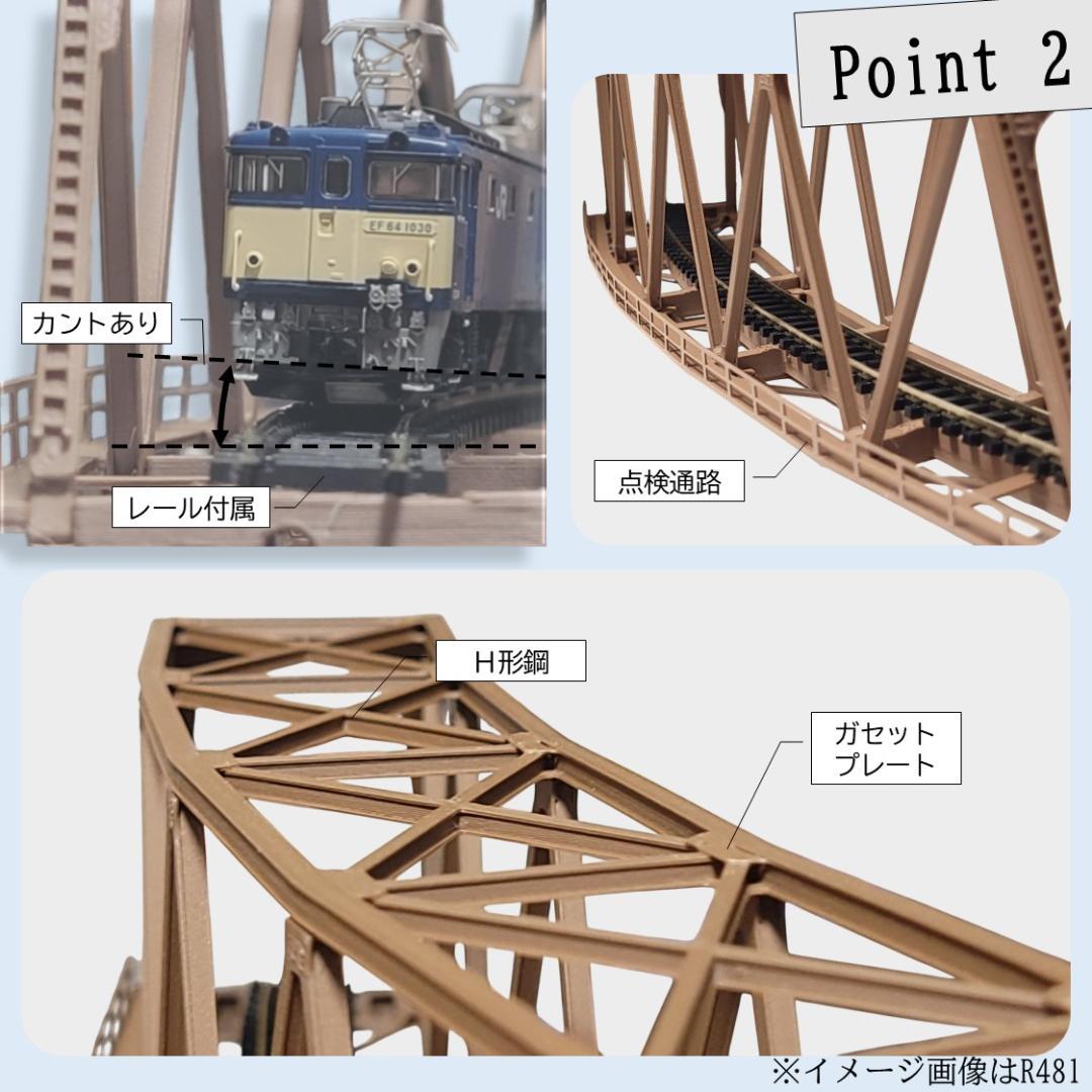 カーブトラス鉄橋 Nゲージ R315-45° ３セット 組立済