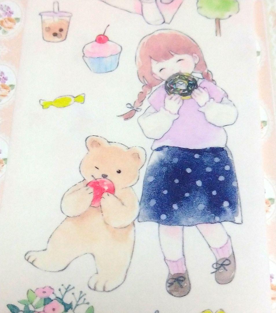 SALE✩のこり１✩W10＃森游会(和紙)幸目切り売り海外人物マステ女の子