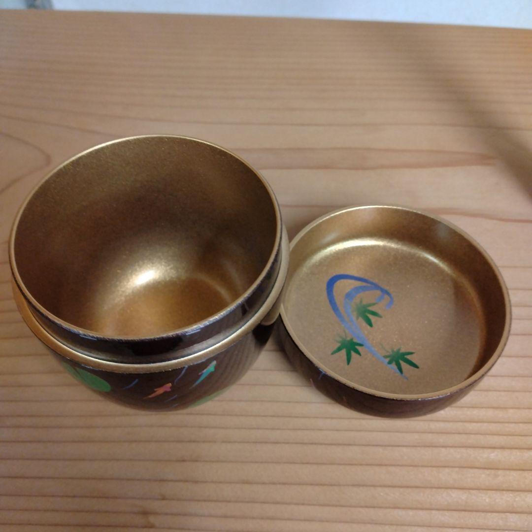 茶道具　期間限定特価　メダカ蒔絵中棗　内梨子地　新品