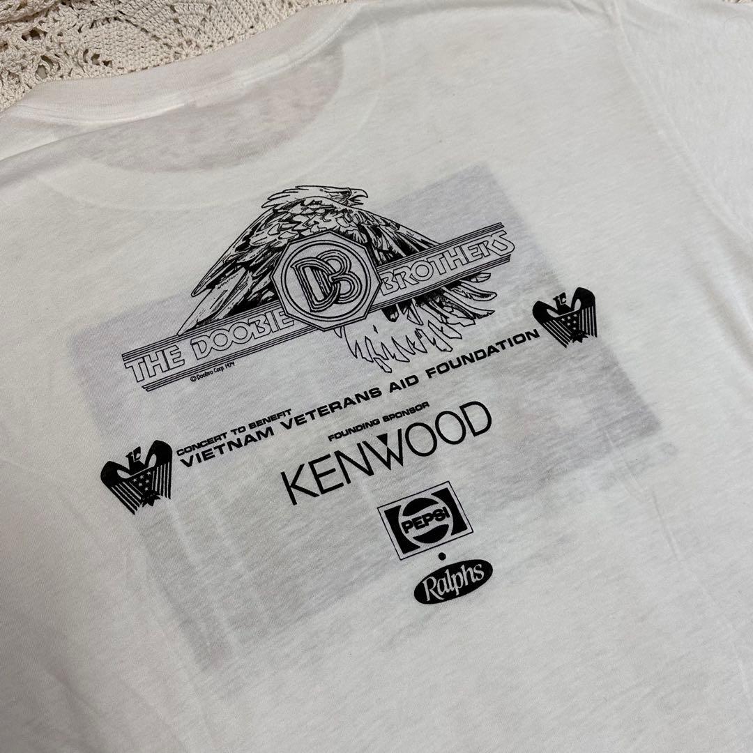 希少☆80s☆ドゥービーブラザーズ☆バンドTシャツ☆ホワイト☆Lサイズ☆BT24