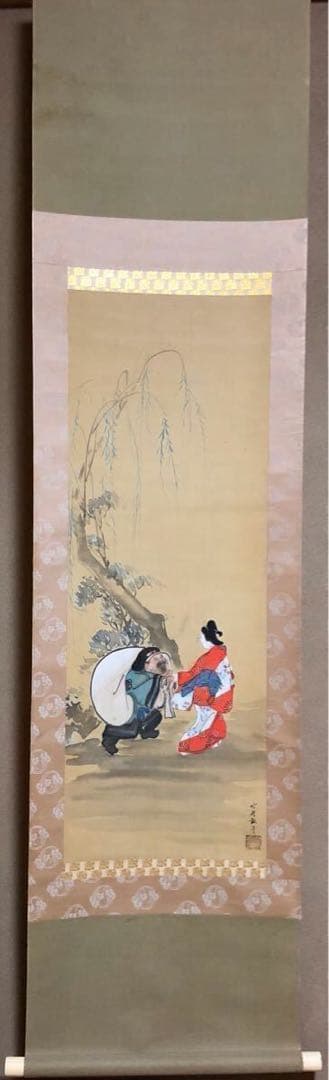 北斎戴斗 『大黒美人図 』 掛軸 / (葛飾北斎)師　日本画　浮世絵　肉筆