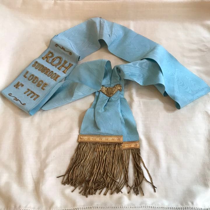 レア！英国ビンテージ フリーメイソン 秘密結社 たすきがけ飾り帯Antique
