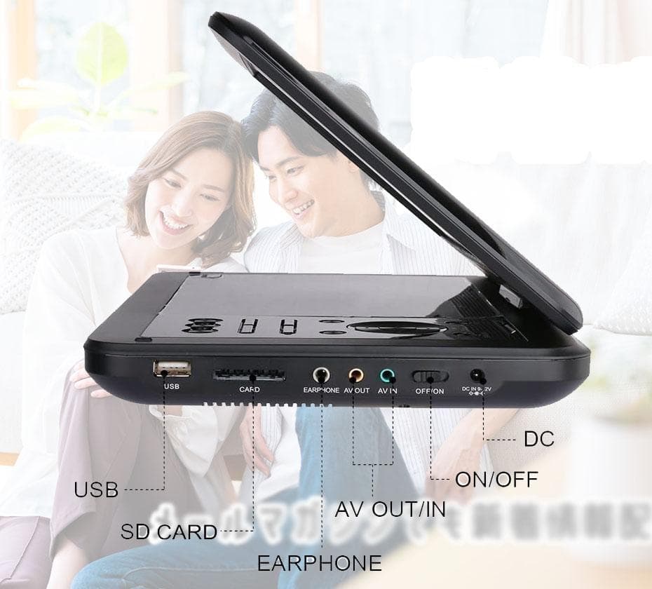 INTENAVI 12.6型 ポータブルdvdプレーヤー 液晶大画面CPRM対応