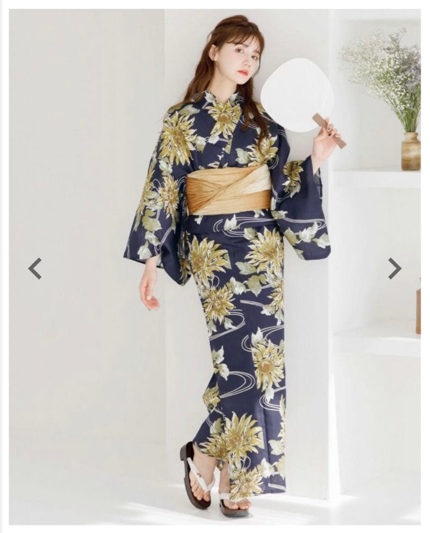 Dita ディータ 浴衣 ５点セット【夏色の向日葵しらべ(藍)】