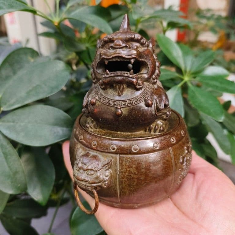 ダックのネコ香炉 茶道具　香道具 工芸品 美術品 置物