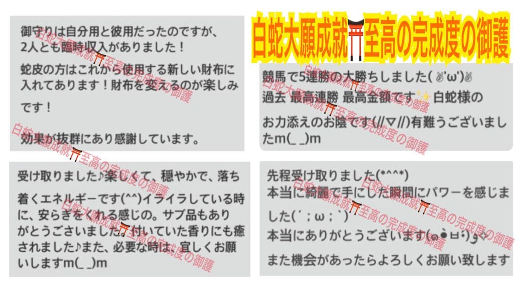 商売繁盛✨ストラップ小瓶✨金運全般✨蛇の抜け殻✨白蛇のお守り【天赦日ご祈祷済】A