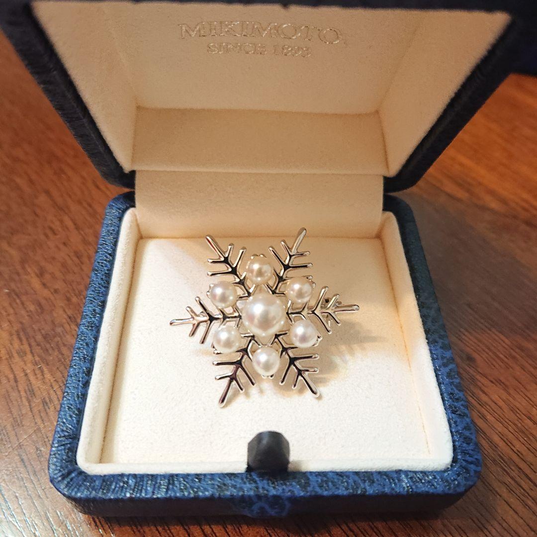 MIKIMOTO 雪の結晶 ブローチ