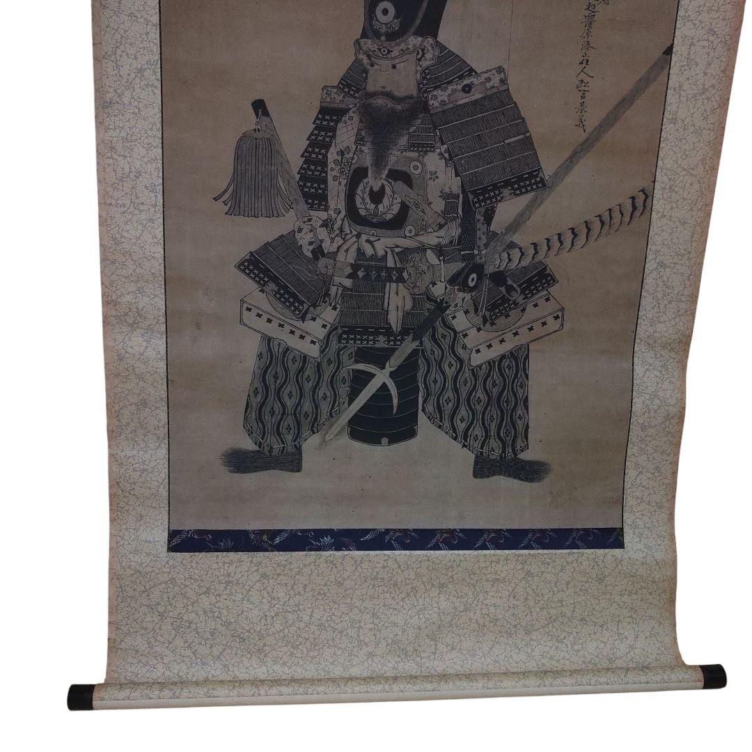 紙本　明治美術　加藤清正公　掛軸