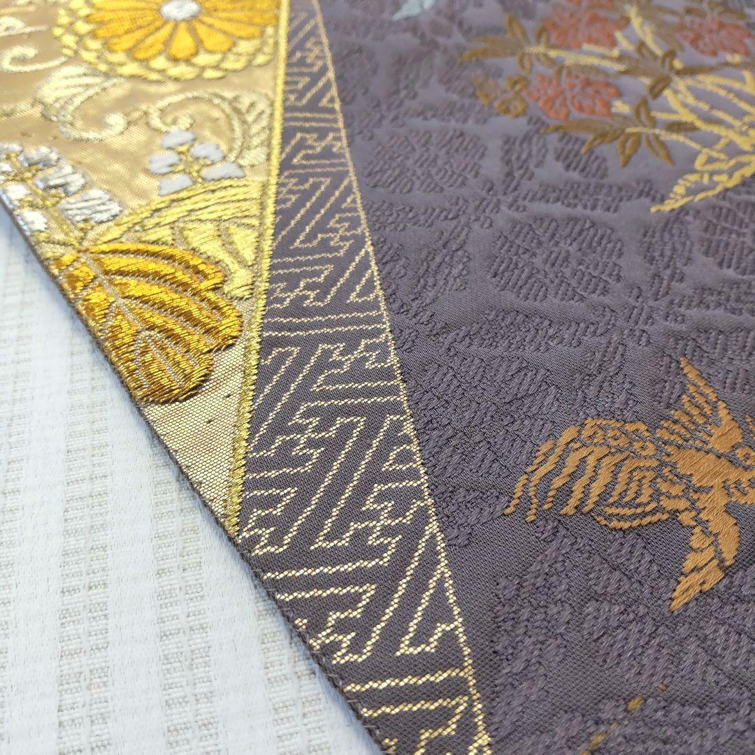 【袋帯】灰紫の気品＊有職文様がずらり並ぶ“雅の世界｜裂取り｜440cm