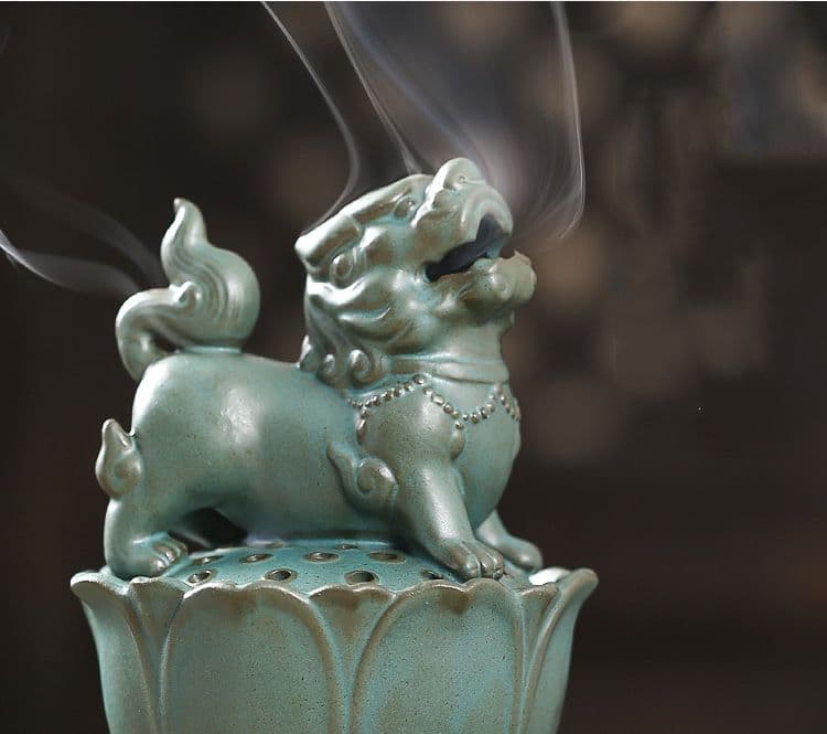 蓮華獅子香炉 茶道具 香道具 工芸品 美術品 置物