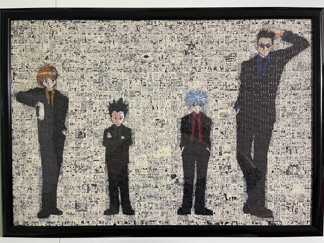 冨樫義博展 HUNTER×HUNTERパズル完成 黒縁額付き