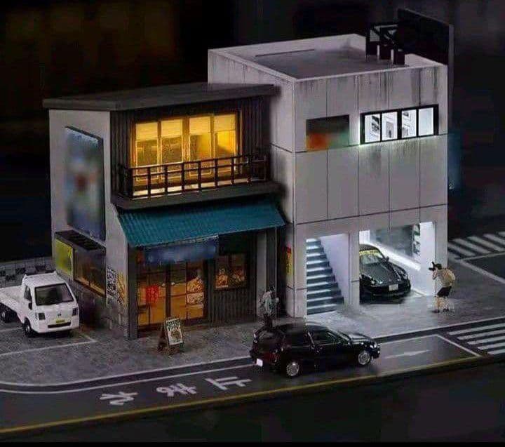■1/64【日本の居酒屋➕フォトショップガレージ】新品セット販売/LED照明付