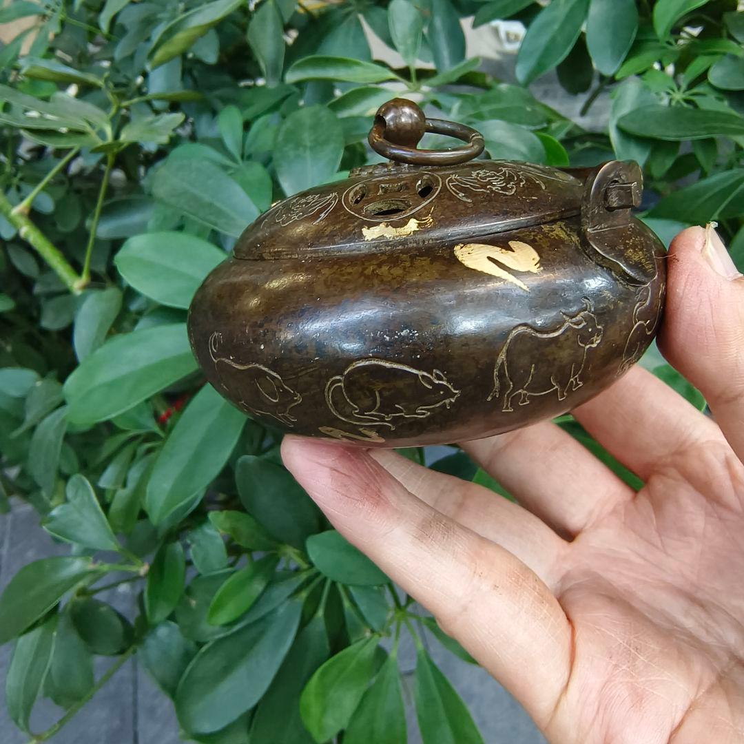 銅器 空気清浄暖手香炉 薫香 香道 盤香炉 装飾品 工芸品 美術品