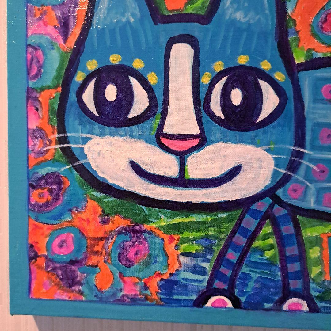 キャンバス油絵　 シー いつもごきげんな猫